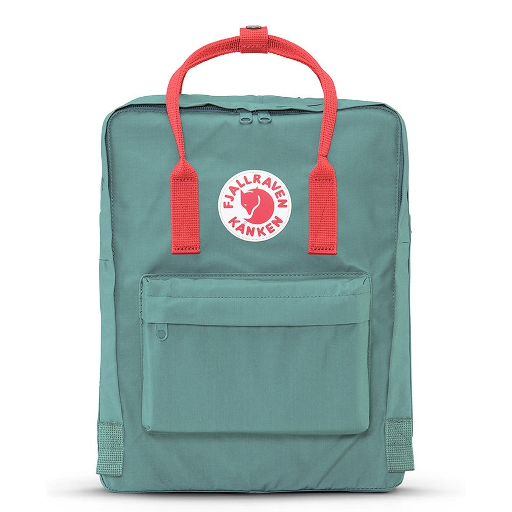 Fjallraven Kanken Frost Green Peach Pink Classic Full Size Backpack & Wallet